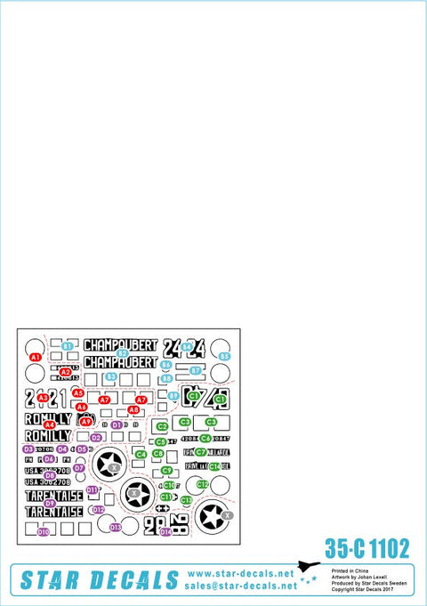 スターデカール 35-C1102 1/35 自由フランス軍のシャーマン#1 M4A2 1944-45