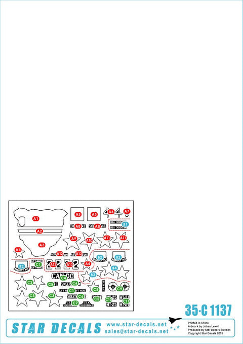 スターデカール 35-C1137 1/35 朝鮮戦争のM4A3E8 #2 第64戦車大隊,第15歩兵連隊