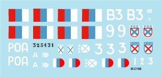 スターデカール 35-C1165 1/35 枢軸軍に参加した東ヨーロッパの戦車＃4. ロシア解放軍の戦車 T-34と BA-10Mほか