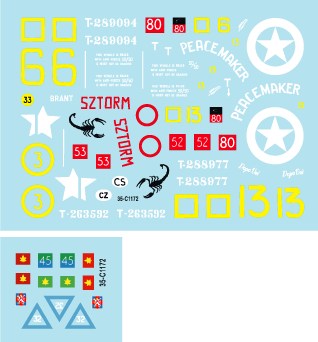 スターデカール 35-C1172 1/35 シャーマンファイアフライMk IC ハイブリットおよびMk VC カナダ、ポーランド、ニュージーランド、チェコスロバキア