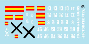 スターデカール 35-C1174 1/35 WWII 西班 スペイン内戦 #6 ナショナリストのI号戦車と共和派のBT-5のマーキングmarkings.