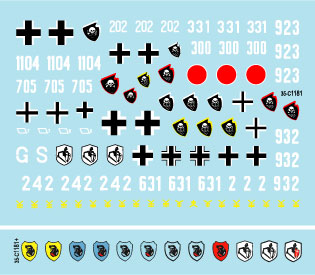 スターデカール 35-C1181 1/35 WWII ドイツ 第18装甲擲弾兵師団 #1 1941?43年 II号戦車A?C型及びF型、IV号戦車D型、F2型