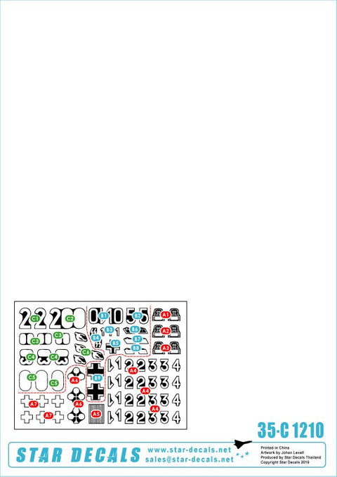 スターデカール 35-C1210 1/35 WWII ドイツ イタリア戦線のドイツ戦車＃10 III号突撃砲G型 タイガーI後期型 ナースホルン