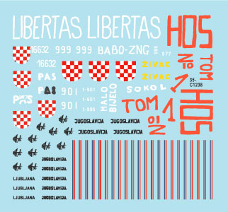 スターデカール 35-C1238 1/35 現用 バルカン半島 クロアチア陸軍＃3 祖国戦争でのT-34/85戦車