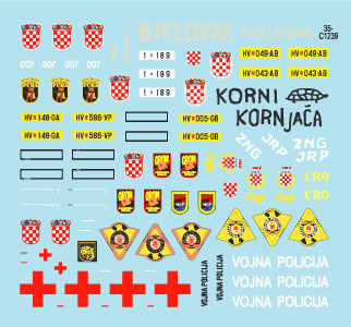 スターデカール 35-C1239 1/35 現用 バルカン半島 クロアチア陸軍＃4 祖国戦争での装輪装甲車と軍用車 1991-95年