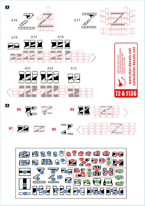 スターデカール 72-A1136 1/72  ウクライナの戦争＃6 ドネツク共和国/ルガンスク共和国 T-72B1主力戦車 BMP-1歩兵戦闘車(2022年)