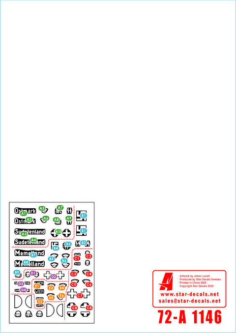 スターデカール 72-A1146 1/72 ドイツ 秩序警察所属の装甲車＃1 ADGZ8×8装甲車