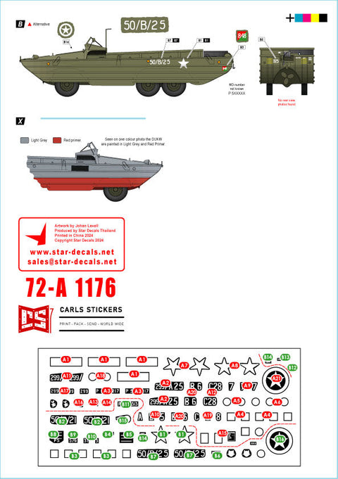 スターデカール 72-A1176 1/72 D-デイイギリス DUKW水陸両用車＃1 第50/第299総合輸送中隊