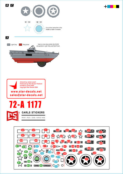 スターデカール 72-A1177 1/72 D-デイイギリス DUKW/シープ水陸両用車＃2 第297総合輸送中隊/ビーチ集団