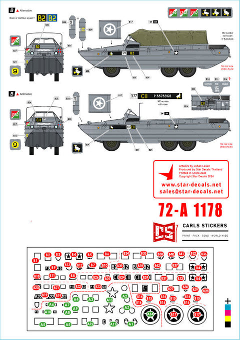 スターデカール 72-A1178 1/72 D-デイイギリス DUKW水陸両用車＃3 第101/第377総合輸送中隊