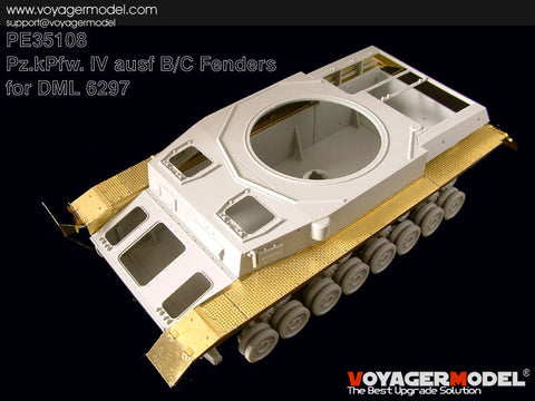 ボイジャーモデル PE35108 1/35 Ⅳ号戦車B/C型 フェンダーエッチングセット(ドラゴン6297用)