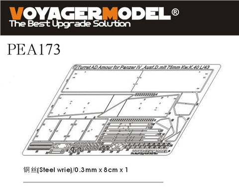 ボイジャーモデル PEA173 1/35 WWIIドイツ IV号戦車 D型 75mm Kw.K.40 L/43搭載型 砲塔シュルツェン(ドラゴン6330)