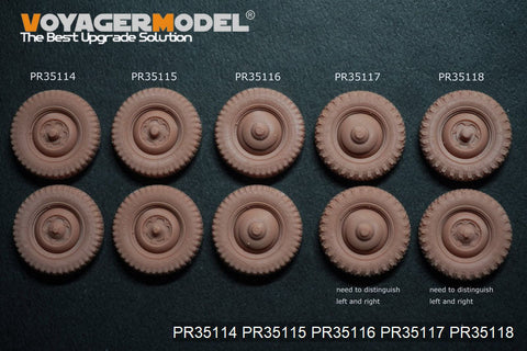 ボイジャーモデル PR35114  1/35 WWII ドイツ ドイツ キューベルワーゲン82型 ホイール パターン1(汎用)