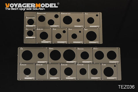 ボイジャーモデル TEZ036 1/35 WWII AFV ロードホイール ステンシル テンプレート (ドラゴン用)