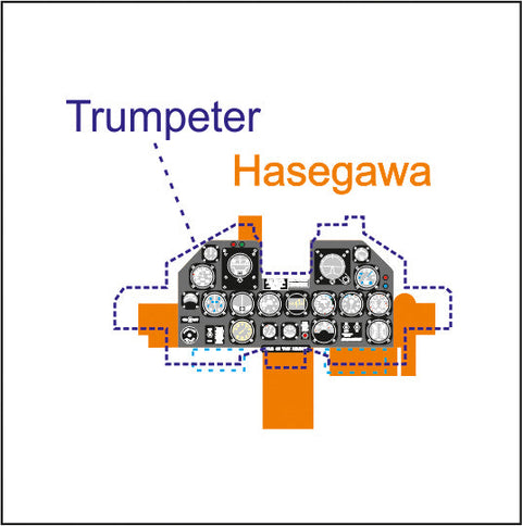 ヤフーモデル YMA3223 1/32 P-47Dサンダーボルト後期 計器盤 (ハセガワ用）