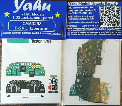 ヤフーモデル YMA3253 1/32 B-24D リベレーター計器盤 （ホビーボス用）
