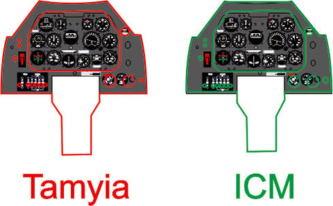 ヤフーモデル YMA4818 1/48 P-51 マスタング B/C 計器盤 （タミヤ / ICM用）