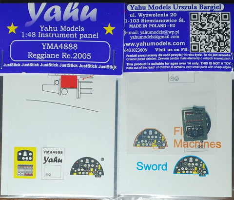 ヤフーモデル YMA4888 1/48 レジアーネ Re.2005 計器盤 （ソード用）