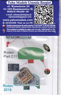 ヤフーモデル YMA4902 1/48 セスナ L-19/O-1 バードドッグ 計器盤 （ローデン用）