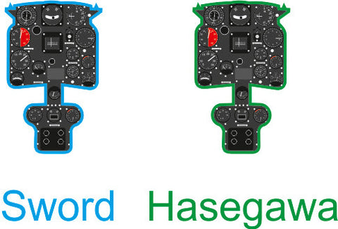 ヤフーモデル YMA7202 1/72 キ44 二式戦闘機 Tojo 計器盤 （ソード 用）