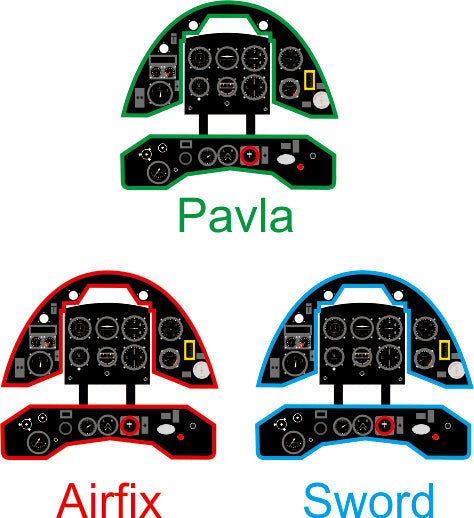 ヤフーモデル YMA7204 1/72 グラディエーターMk.I後期/Mk.II 計器盤 （エアフィックス / ソード / パブラ用）