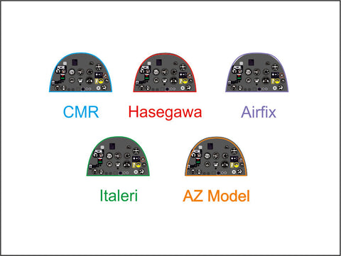 ヤフーモデル YMA7209 1/72 スピットファイア Mk.VII / VIII / IX 計器盤 （AZモデル / エアフィックス用）