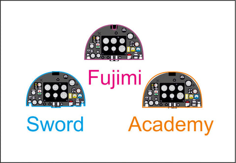 ヤフーモデル YMA7278 1/72 スピットファイア XIV 計器盤 （ソード用）