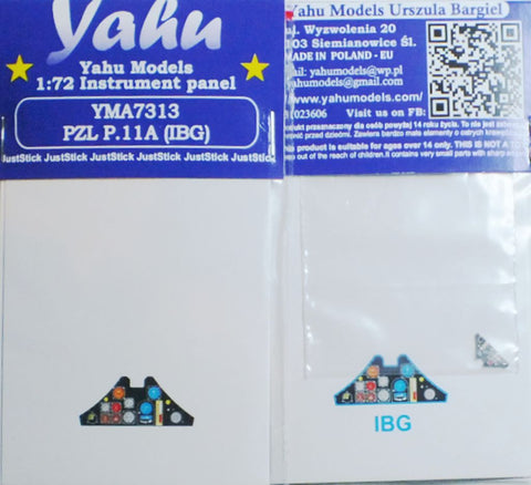 ヤフーモデル YMA7313 1/72 PZL P.11A 計器盤 （IBG用）
