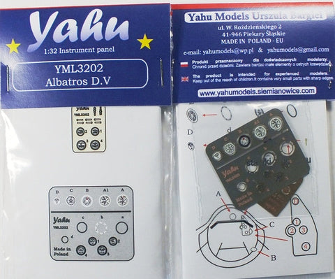 ヤフーモデル YML3202 1/32 アルバトロス D.V 計器盤 （ウィングナットウィングス用）