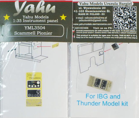 ヤフーモデル YML3504 1/35 スキャンメル・パイオニア 計器盤 （IBG /サンダーモデル用）