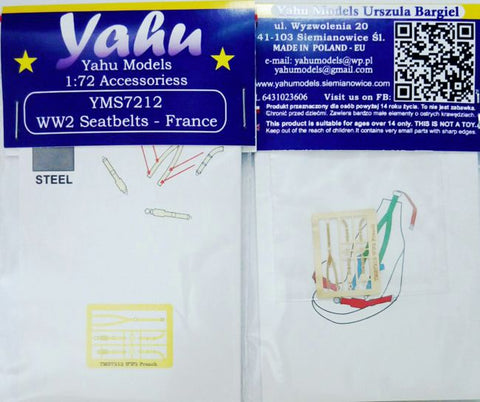 ヤフーモデル YMS7212 1/72 WW II シートベルト - フランス