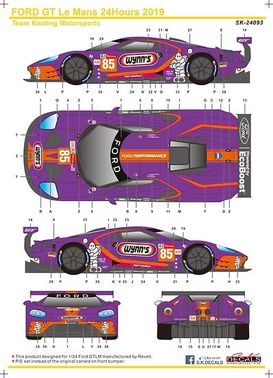 SKデカール SK24093 1/24 フォード GTLM ル・マン 24H 19 Keating Motorsports Wynn's