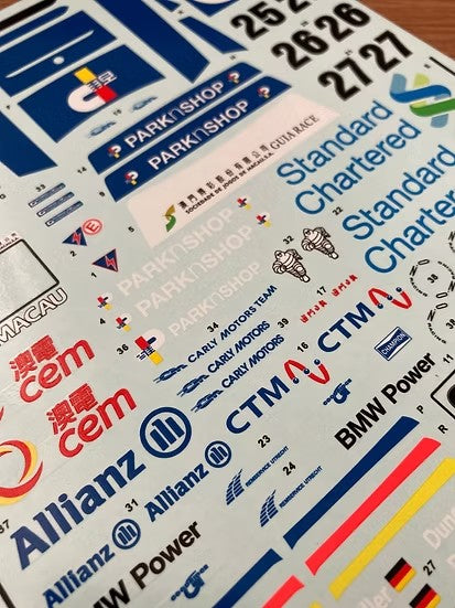 SKデカール SK24112 1/24 BMW 320i マカオ ギア 2002 チーム Carly Motors