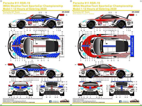 SKデカール SK24200 1/24 ポルシェ 911 RSR-19 IMSA スポーツカー選手権 2020 ポルシェGT チーム（NuNu & ZoomOn RSR パーツセット）