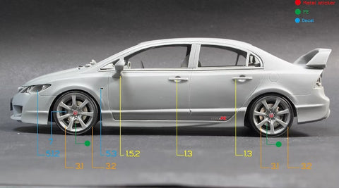 ZoomOn Z001 1/24 ホンダ シビック FD2 タイプR (新型)