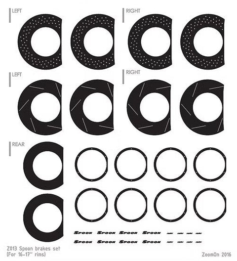 ZoomOn Z013 1/24 ディスクブレーキセット 15-17インチ ホイール用 C