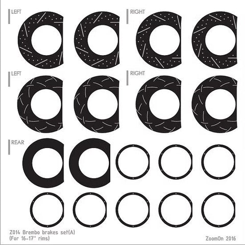 ZoomOn Z014 1/24 ディスクブレーキセット 15-17インチ ホイール用 A