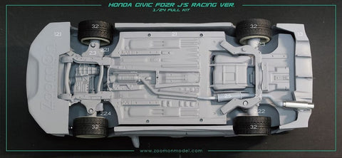 ZoomOn Z037 1/24 ホンダ シビック FD2R J's レーシングバージョン