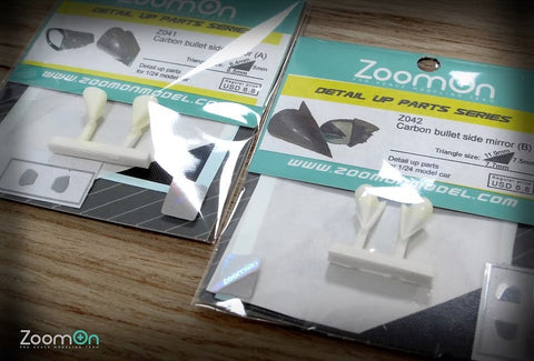 ZoomOn Z041 1/24 カーボン バレット サイドミラー (A)