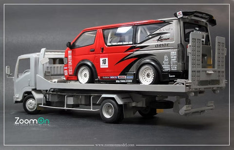 ZoomOn Z060 1/24 いすゞ エルフ フラットベッド 車載専用車