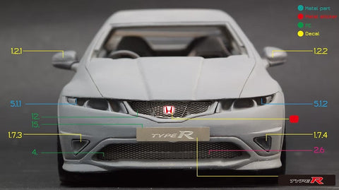 ZoomOn Z079 1/24 ホンダ シビック FN2 タイプR