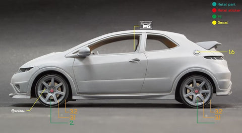 ZoomOn Z079 1/24 ホンダ シビック FN2 タイプR