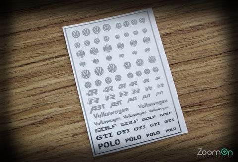 ZoomOn ZD017 1/24 - 1/43 フォルクスワーゲン ロゴ メタルステッカー