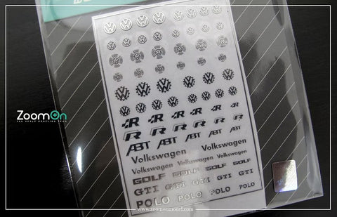 ZoomOn ZD017 1/24 - 1/43 フォルクスワーゲン ロゴ メタルステッカー