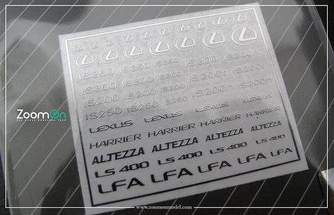 ZoomOn ZD022 1/24 - 1/43 レクサス ロゴ メタルステッカー