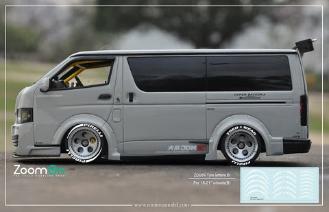ZoomOn ZD089 1/24 タイヤレター (B) 18-21インチ ホイール用