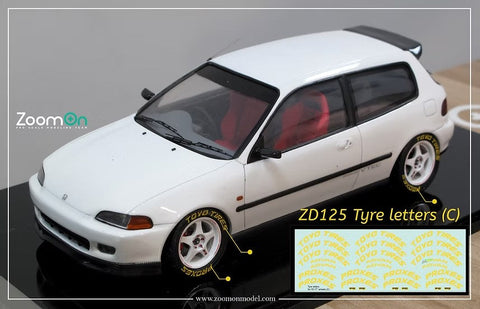 ZoomOn ZD125 1/24 タイヤレター (C) 15-17インチ ホイール用