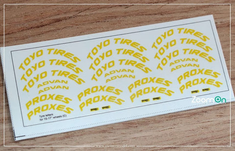 ZoomOn ZD125 1/24 タイヤレター (C) 15-17インチ ホイール用