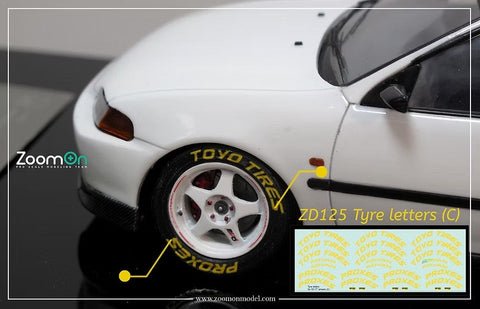 ZoomOn ZD125 1/24 タイヤレター (C) 18-21インチ ホイール用