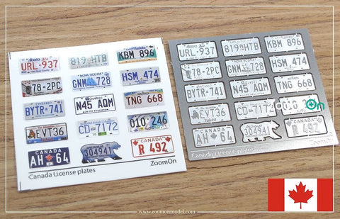 ZoomOn ZD164 1/24 カナダナンバープレート